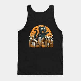 Cute Catzilla Vintage Design Tank Top